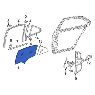 Mercedes-Benz OE - Rear Right Door Glass