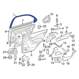 Mercedes-Benz OE - Rear Left Door Window Molding