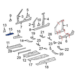 Mercedes-Benz OE - Right Floor Pan Reinforcement