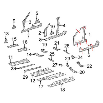 Mercedes-Benz OE - Pillars, Rocker & Floor - Aperture Panel
