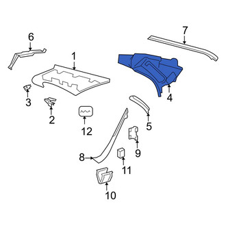 Mercedes-Benz OE - Rear Left Upper Rearward Interior Quarter Panel Trim Panel