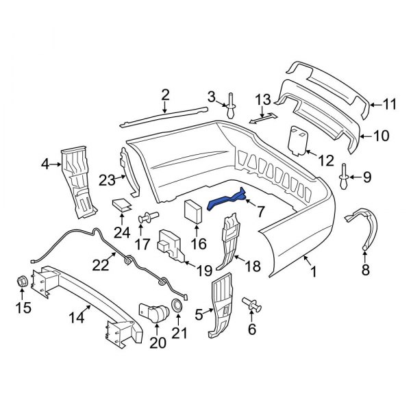 Mercedes-Benz OE 2218850314 - Rear Lower Bumper Cover Bracket