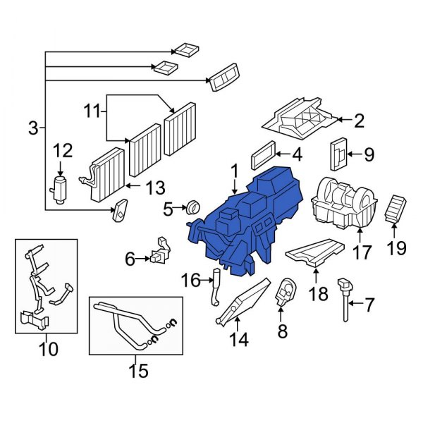 MercedesBenz OE 2218342260 Front HVAC Unit Case Assembly