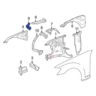 Mercedes-Benz OE - Front Left Suspension Strut Bracket