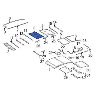 Mercedes-Benz OE - Sunroof Glass