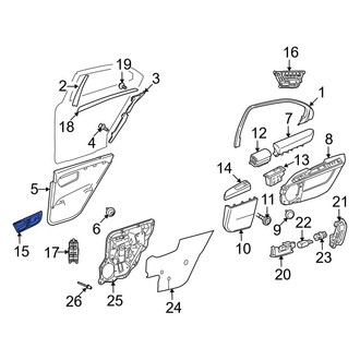 Mercedes-Benz OE - Rear Left Inner Interior Door Handle Trim