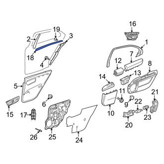 Mercedes-Benz OE - Rear Left Lower Door Trim Molding