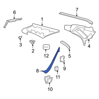 Mercedes-Benz OE - Left Upper Body C-Pillar Trim Panel