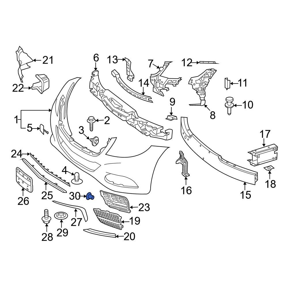 MercedesBenz OE 0039947545 Bumper Impact Strip Clip