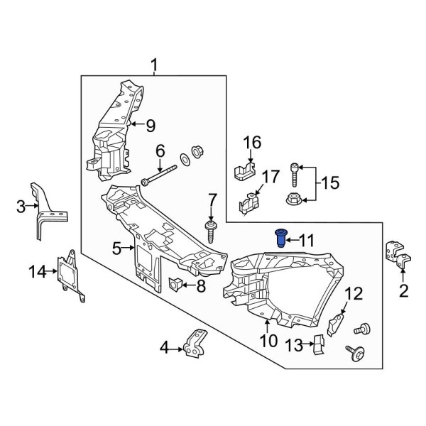 Radiator Support Side Panel Rivet