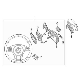 Mercedes-Benz OE - Steering Wheel & Trim (Flat Bottom Style), (Sedan)