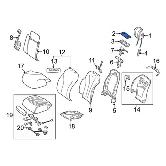 Mercedes-Benz OE - Front Right Lower Headrest Cover