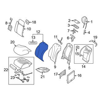 Mercedes-Benz OE - Front Right Seat Back Cushion Cover