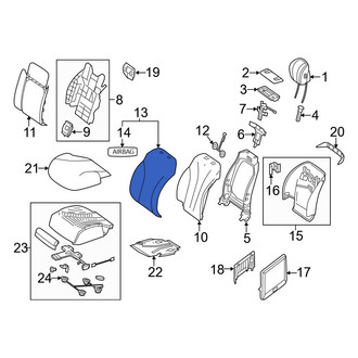 Mercedes-Benz OE - Front Right Seat Back Cushion Cover
