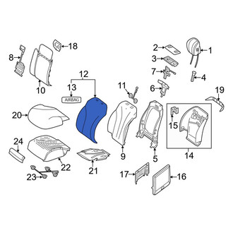 Mercedes-Benz OE - Front Left Seat Back Cushion Cover