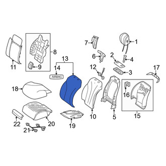 Mercedes-Benz OE - Front Left Seat Back Cushion Cover