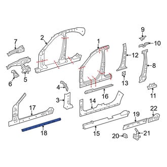 Mercedes-Benz OE - Left Inner Rocker Panel Reinforcement