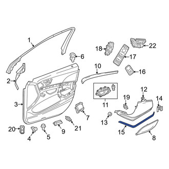 Mercedes-Benz OE - Front Right Lower Door Trim Molding