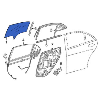 Mercedes-Benz OE - Rear Right Door Glass
