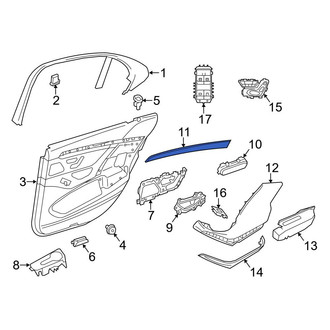 Mercedes-Benz OE - Front Right Lower Door Trim Molding