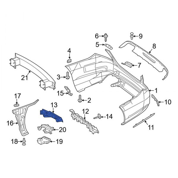 Mercedes-Benz OE 2228850565 - Rear Center Bumper Impact Absorber