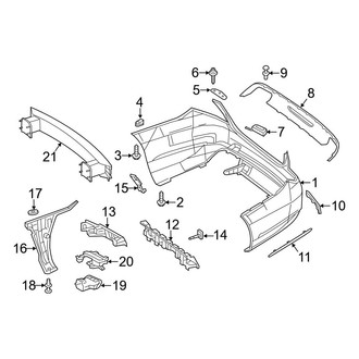Mercedes-Benz OE - Rear Bumper - Bumper & Components (W/O AMG Package, Cover & Components)