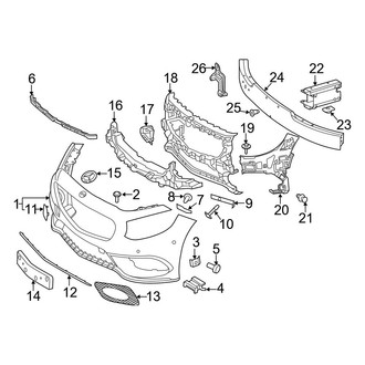 Mercedes-Benz OE - Front Bumper & Grille - Bumper & Components (W/O Sport Package), (Convertible / Coupe)