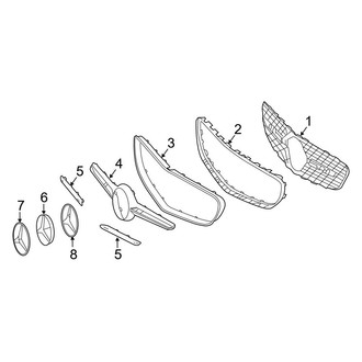 Mercedes-Benz OE - Front Bumper & Grille - Grille & Components (W/O Sport Package), (Coupe)