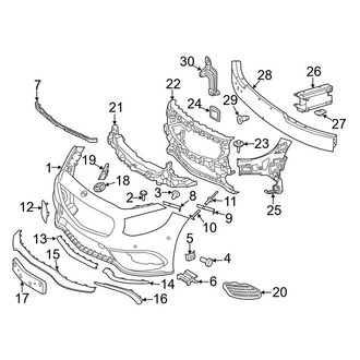 Mercedes-Benz OE - Front Bumper & Grille - Bumper & Components (With Sport Package), (Convertible / Coupe)