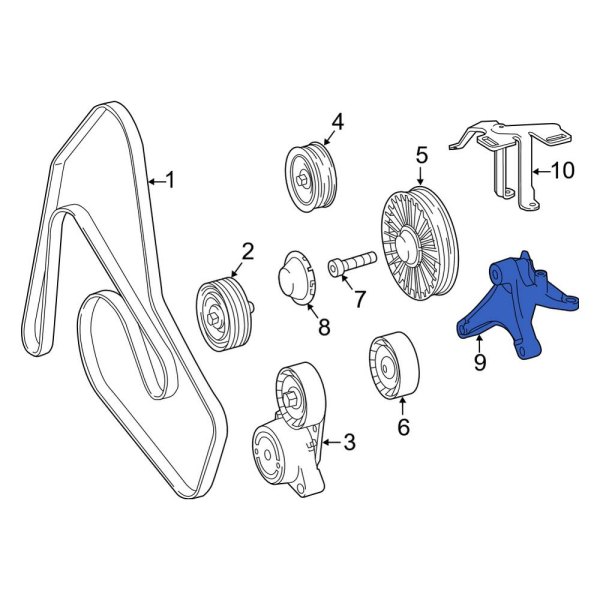 A/C Drive Belt Idler Pulley Bracket