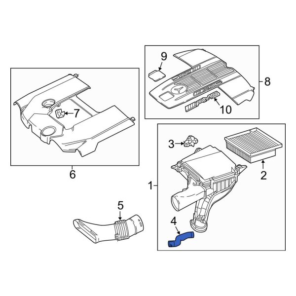 MercedesBenz OE 2790103300 Front Left Engine Air Intake Resonator
