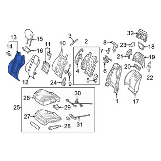 Mercedes-Benz OE - Front Right Seat Back Cushion Cover