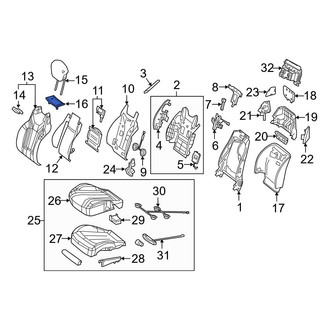 Mercedes-Benz OE - Front Right Headrest Cover