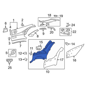 Mercedes-Benz OE - Rear Left Upper Interior Quarter Panel Trim Panel