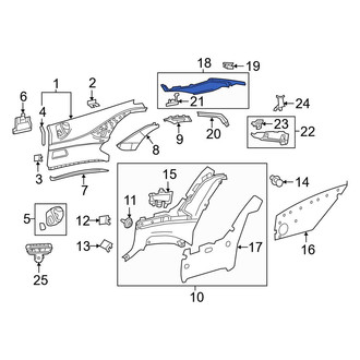 Mercedes-Benz OE - Rear Center Right Interior Quarter Panel Trim Panel