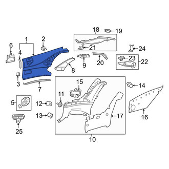Mercedes-Benz OE - Rear Center Left Interior Quarter Panel Trim Panel
