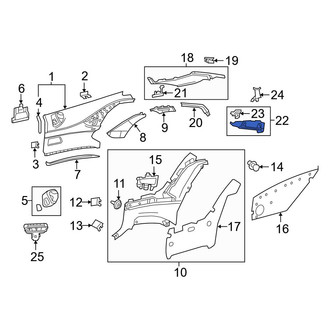 Mercedes-Benz OE - Left Door Pillar Post Trim Set