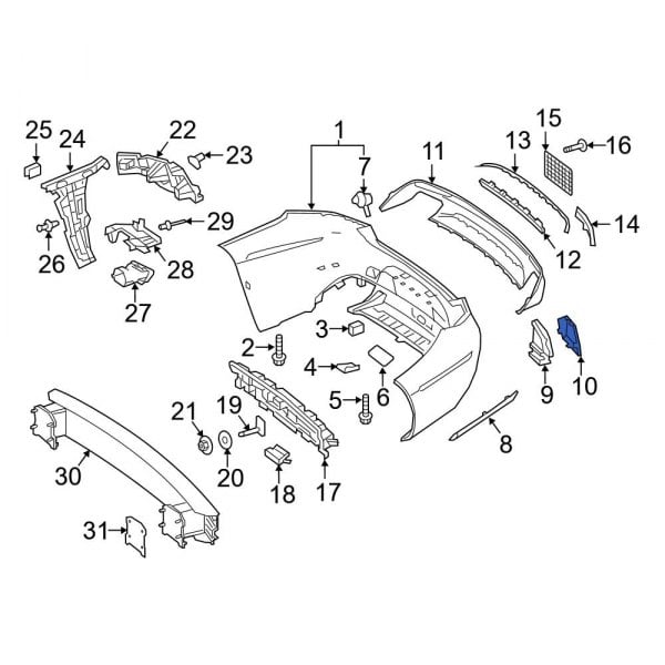 Mercedes-Benz OE 21788506249999 - Right Bumper Impact Absorber Cap