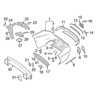Mercedes-Benz OE - Rear Bumper - Bumper & Components (W/O Sport Package), (Convertible / Coupe)