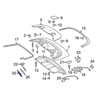 Mercedes-Benz OE - Rear Left Convertible Top Stowage Compartment Trim Panel