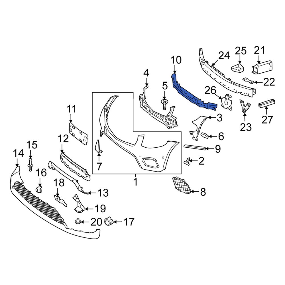 Mercedes Benz Oe 2538850100 Front Bumper Impact Absorber