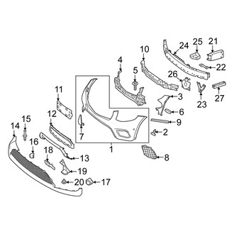 Mercedes-Benz OE - Front Bumper & Grille - Bumper & Components (W/O AMG Package), (Base / 4Matic)