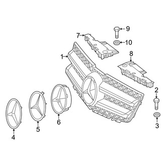Mercedes-Benz OE - Front Bumper & Grille - Grille & Components