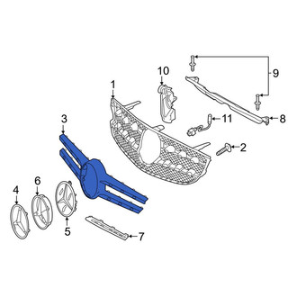Mercedes-Benz OE - Front Left Upper Grille Molding