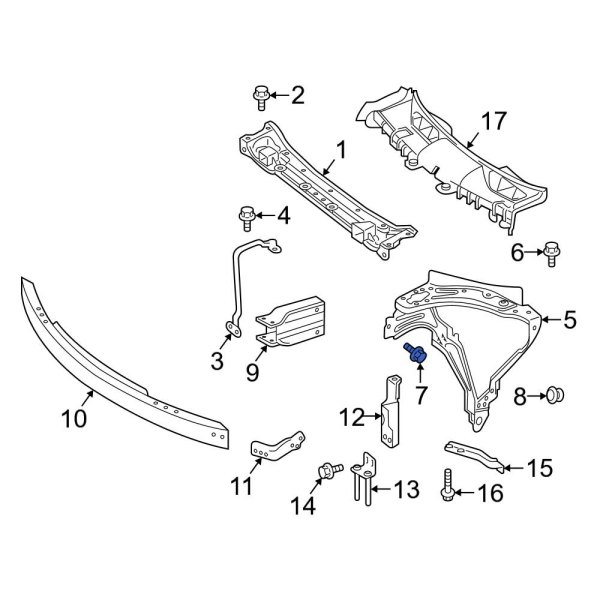 Radiator Support Side Panel Bolt