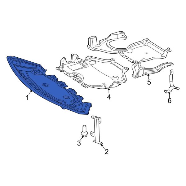 MercedesBenz OE 2535240430 Front Rearward Radiator Support Splash Shield