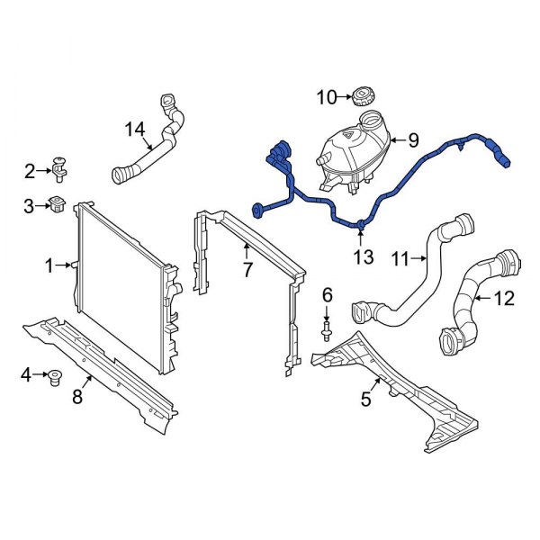 Engine Coolant Overflow Hose