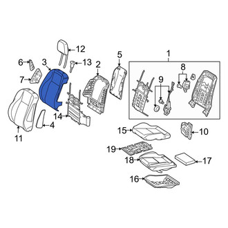 Mercedes-Benz OE - Front Right Seat Back Cushion