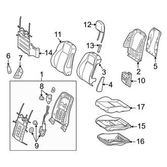 Mercedes-Benz OE - Seats & Tracks - Driver Seat Components (Standard Seat), (Sport Utility X253 Body Code)