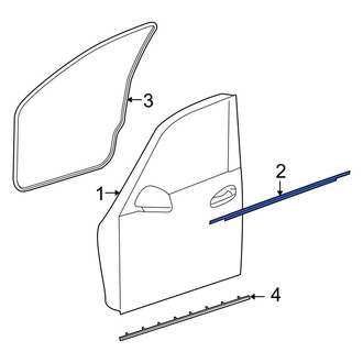 Mercedes-Benz OE - Front Left Outer Door Window Belt Weatherstrip